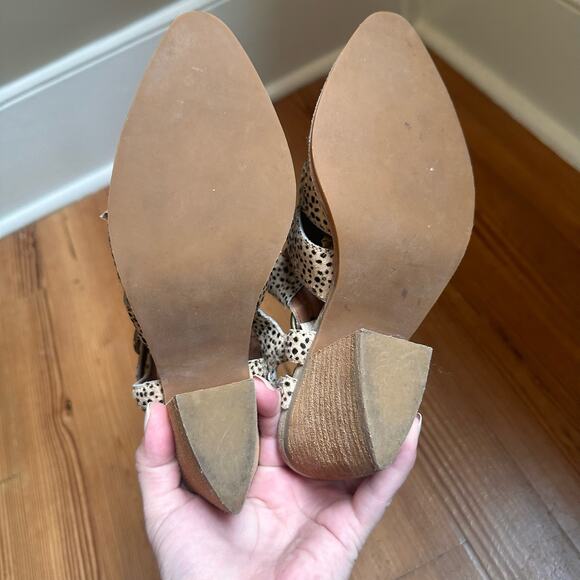 Jeffrey Campbell angora brown jaguar leather heeled sandal SIZE 7 - Picture 4 of 8